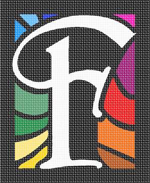 image of Letter F White Stained Glass