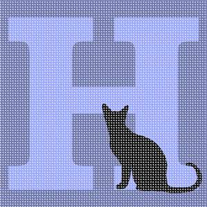 image of Letter H Black Cat