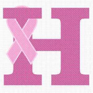 Help spread breast cancer awareness by stitching a ribbon of hope in the alphabet
