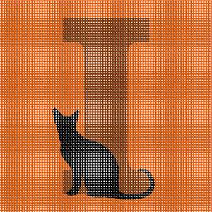 image of Letter I Black Cat