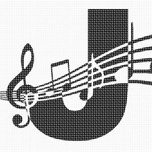 image of Letter J Music Notes