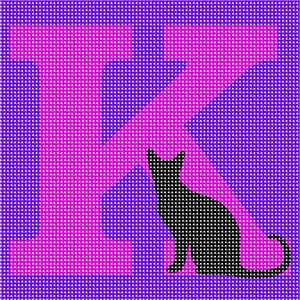 image of Letter K Black Cat