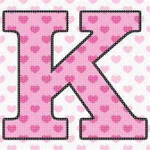 image of Letter K Hearts