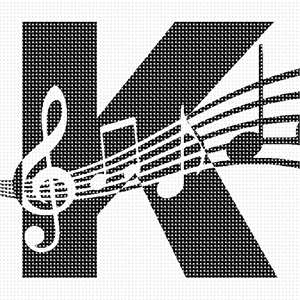 image of Letter K Music Notes