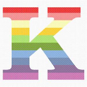 image of Letter K Pastel Stripes