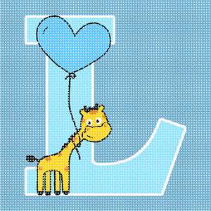 image of Letter L Giraffe Balloon