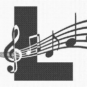 image of Letter L Music Notes