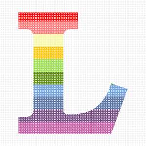 image of Letter L Pastel Stripes