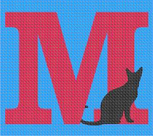 image of Letter M Black Cat