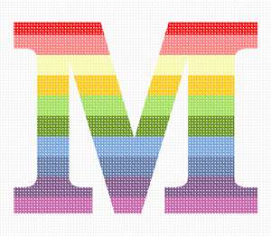 image of Letter M Pastel Stripes