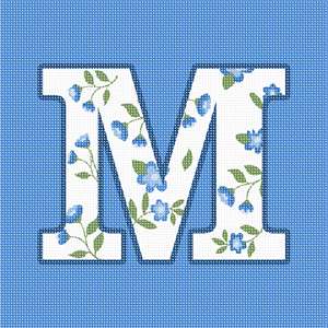 image of Letter M Vintage Wedgewood Floral