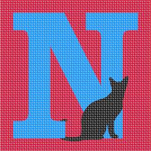 image of Letter N Black Cat
