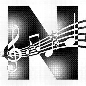 image of Letter N Music Notes