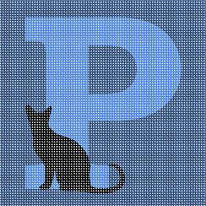 image of Letter P Black Cat