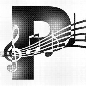 image of Letter P Music Notes