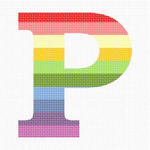 image of Letter P Pastel Stripes