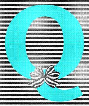image of Letter Q Striped Bow