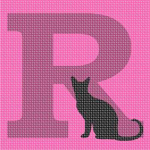 image of Letter R Black Cat