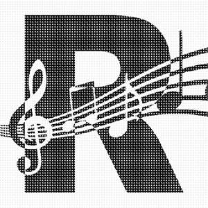 image of Letter R Music Notes