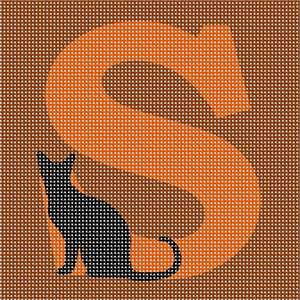 image of Letter S Black Cat