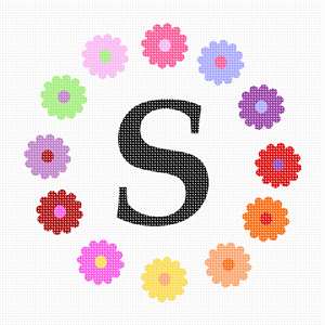 image of Letter S Flower Circle