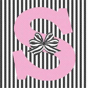 image of Letter S Striped Bow