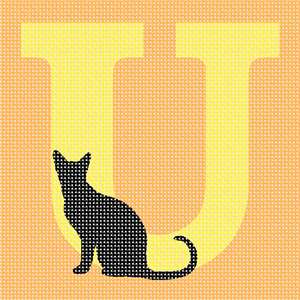 image of Letter U Black Cat