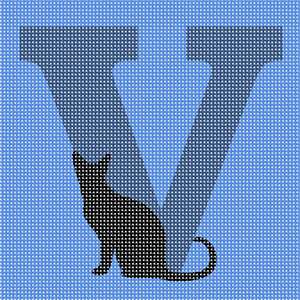 image of Letter V Black Cat