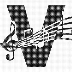 image of Letter V Music Notes