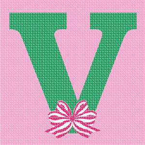 image of Letter V Striped Bow