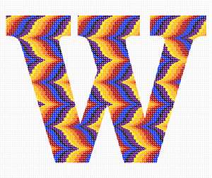 image of Letter W Bargello Sunset
