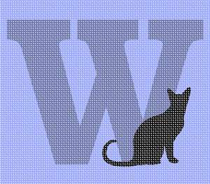 image of Letter W Black Cat