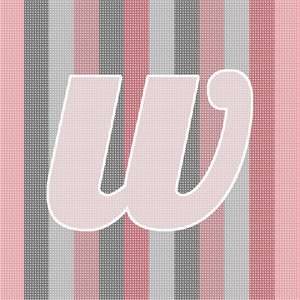 image of Letter W Rose Stripes