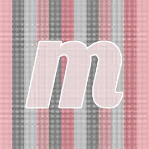 image of Lower Case M Rose Stripes