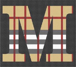 image of Letter M Camel Tartan