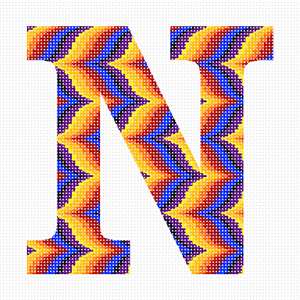 image of Letter N Bargello Sunset