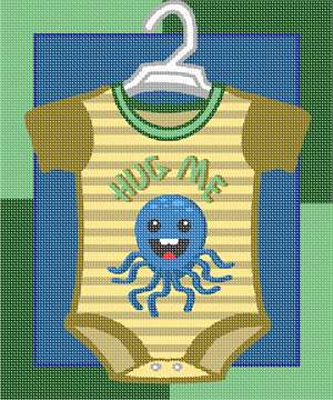 Nice bright onesie outfit, with an octopus figure on the front.