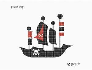 Stitch a pirate ship for a boy's room or den.  For the pirate in all of us.