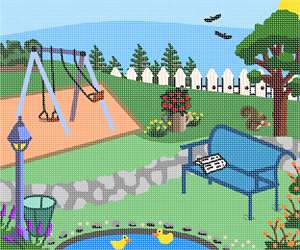 Exciting playground scene for tots with energy.