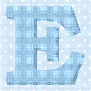 image of Polka Dot Letter E Blue
