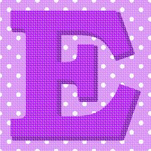 image of Polka Dot Letter E Purple