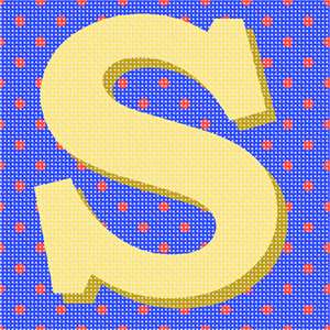 image of Polka Dot Letter S Blue