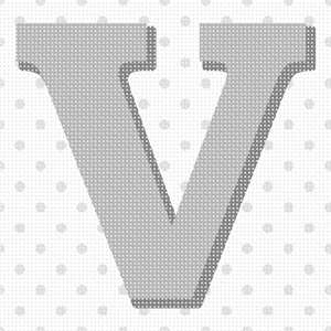 image of Polka Dot Letter V Gray