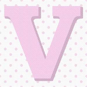image of Polka Dot Letter V Pink