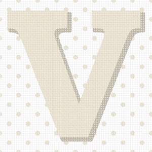 image of Polka Dot Letter V Tan