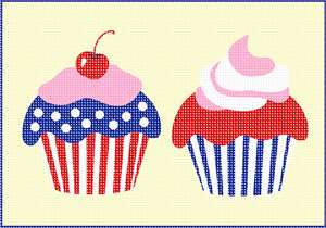 image of Red White Blue Cupcakes