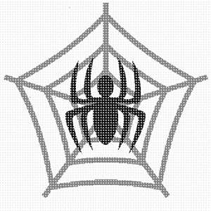 An eight-legged arachnid centered on its web.