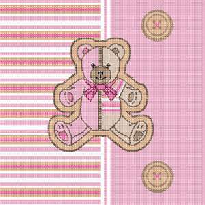image of Striped Teddy Pink