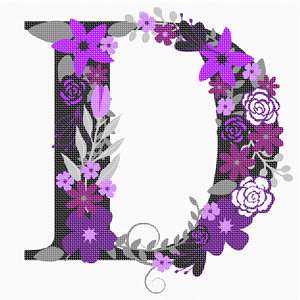 image of The Letter D Flowering Purple