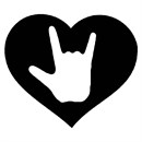 The American Sign Language symbol for I Love You, surrounded by a heart shape. No one knows why the heart is associated with love.  A human heart weighs between 7 and 15 ounces. Our heart beats around 100,000 times a day.  Laughing is good for your heart. A “broken heart” can feel like a heart attack.